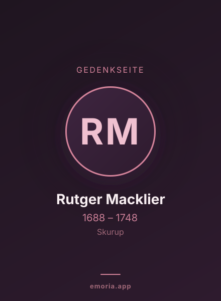 Gedenkportrait von Rutger Macklier