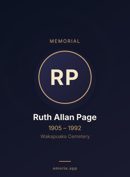 Memorial portrait of Ruth Allan Page