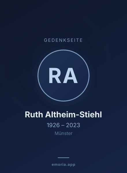 Gedenkportrait von Ruth Altheim-Stiehl