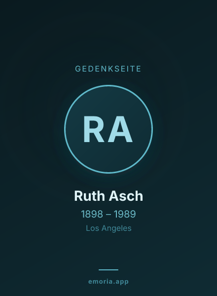 Gedenkportrait von Ruth Asch