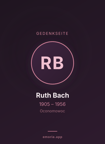 Gedenkportrait von Ruth Bach