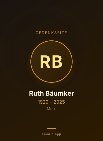 Gedenkportrait von Ruth Bäumker
