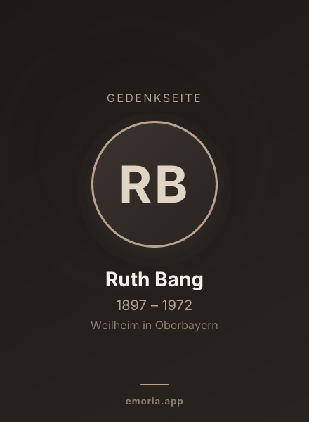 Gedenkportrait von Ruth Bang