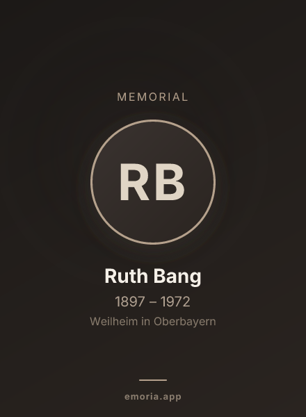 Memorial portrait of Ruth Bang