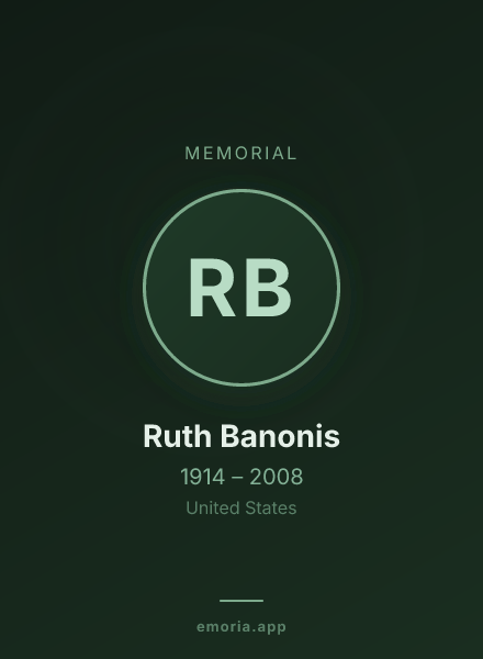 Memorial portrait of Ruth Banonis