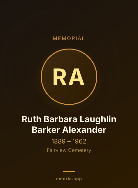 Memorial portrait of Ruth Barbara Laughlin Barker Alexander
