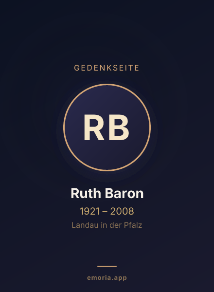 Gedenkportrait von Ruth Baron