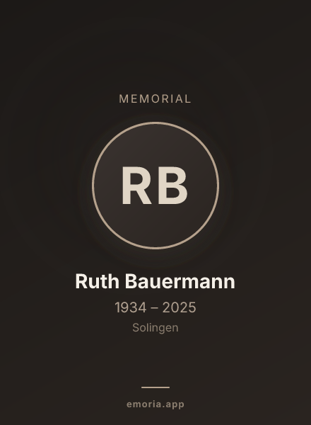 Memorial portrait of Ruth Bauermann