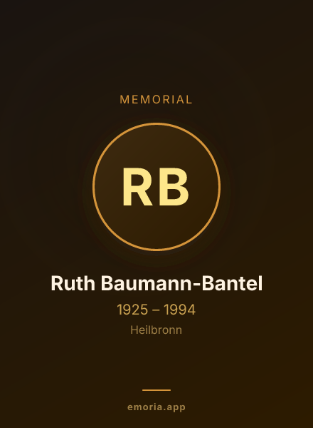 Memorial portrait of Ruth Baumann-Bantel