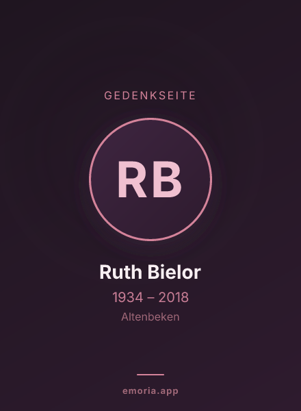Gedenkportrait von Ruth Bielor
