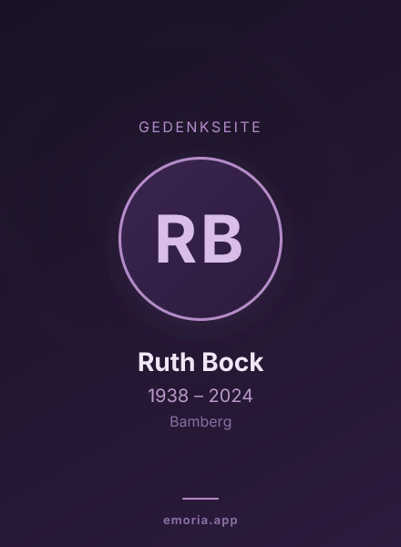 Gedenkportrait von Ruth Bock