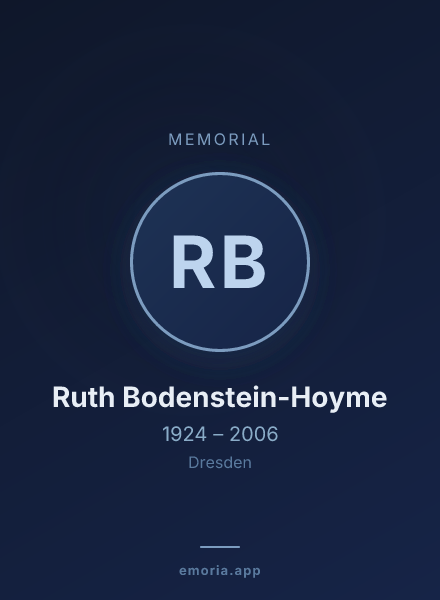 Memorial portrait of Ruth Bodenstein-Hoyme