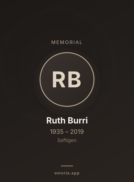 Memorial portrait of Ruth Burri