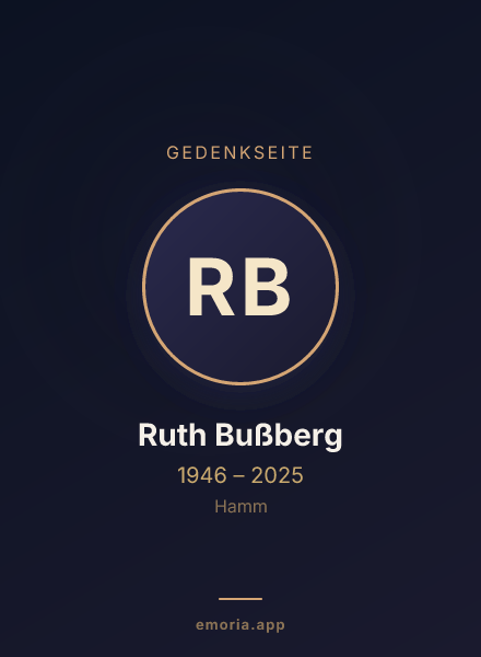 Gedenkportrait von Ruth Bußberg