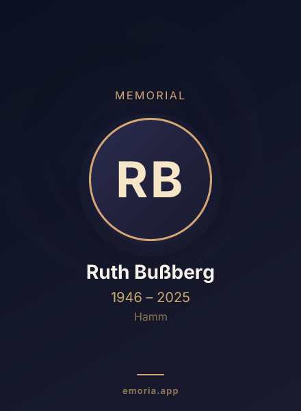 Memorial portrait of Ruth Bußberg