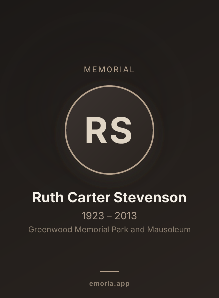 Memorial portrait of Ruth Carter Stevenson