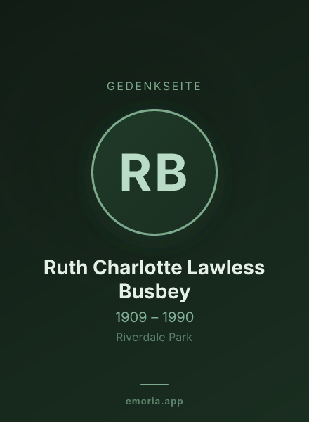 Gedenkportrait von Ruth Charlotte Lawless Busbey