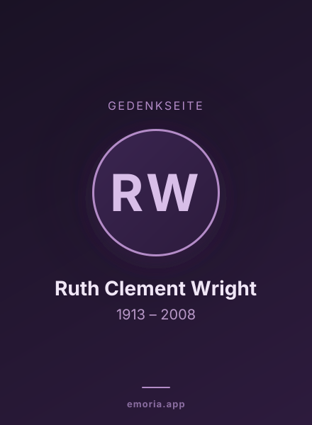 Gedenkportrait von Ruth Clement Wright