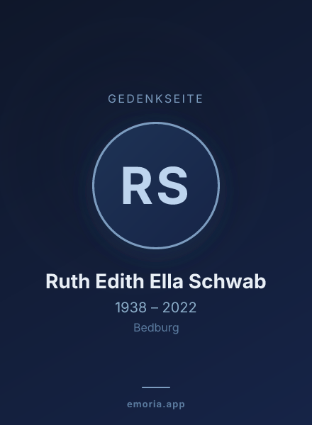 Gedenkportrait von Ruth Edith Ella Schwab