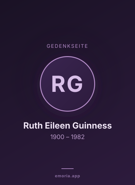 Gedenkportrait von Ruth Eileen Guinness