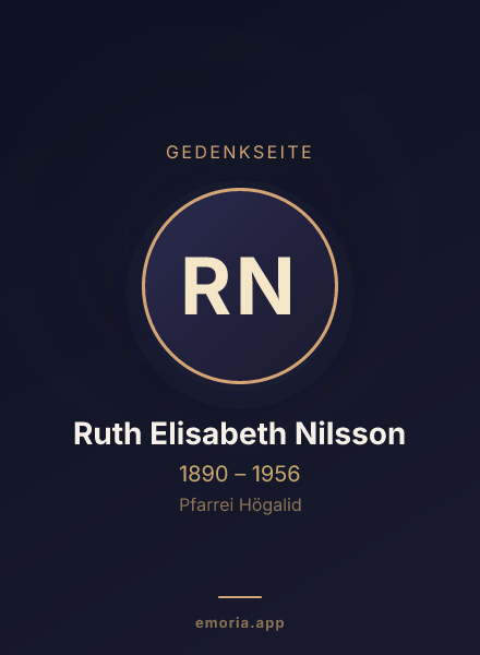 Gedenkportrait von Ruth Elisabeth Nilsson