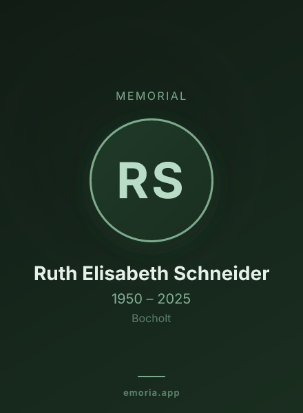Memorial portrait of Ruth Elisabeth Schneider