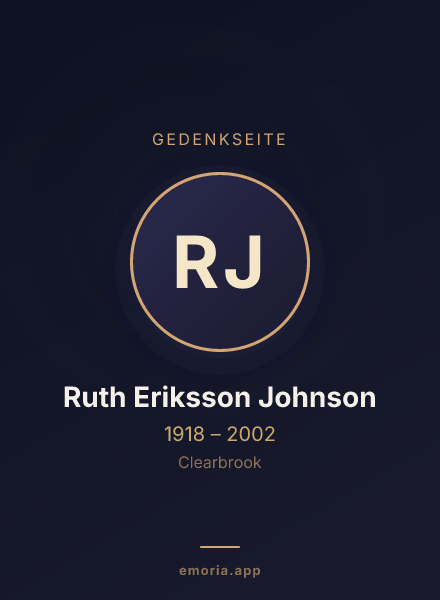 Gedenkportrait von Ruth Eriksson Johnson