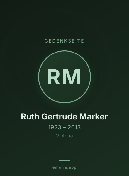 Gedenkportrait von Ruth Gertrude Marker