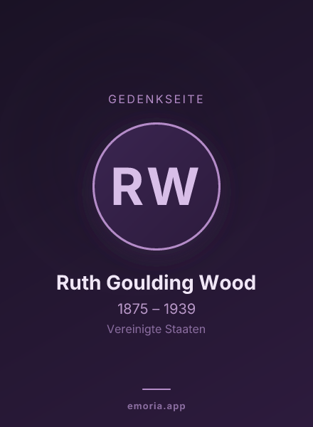 Gedenkportrait von Ruth Goulding Wood