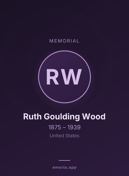 Memorial portrait of Ruth Goulding Wood