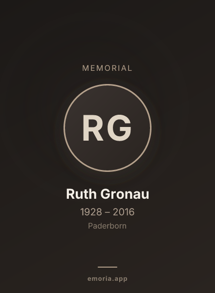 Memorial portrait of Ruth Gronau