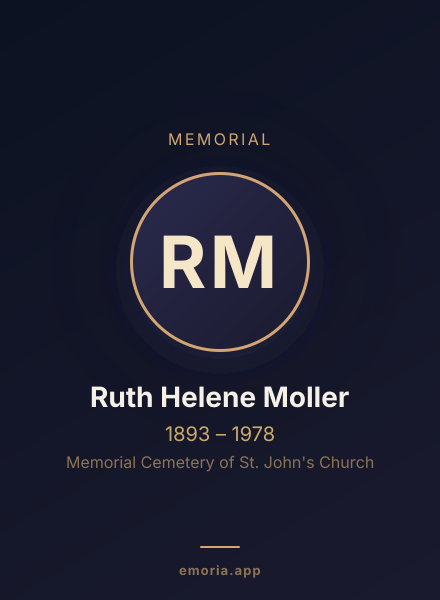 Memorial portrait of Ruth Helene Moller