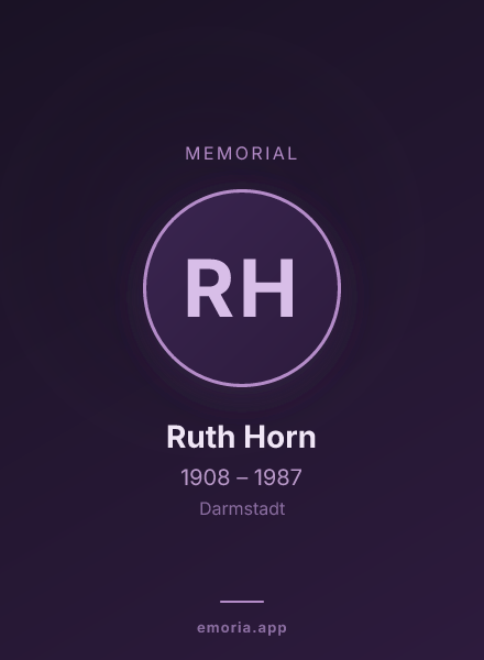 Memorial portrait of Ruth Horn