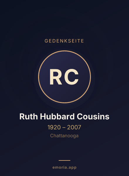 Gedenkportrait von Ruth Hubbard Cousins