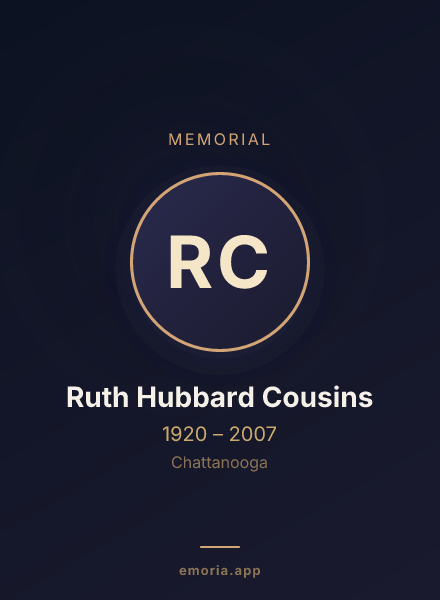 Memorial portrait of Ruth Hubbard Cousins