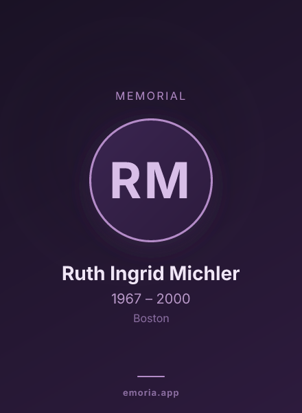 Memorial portrait of Ruth Ingrid Michler