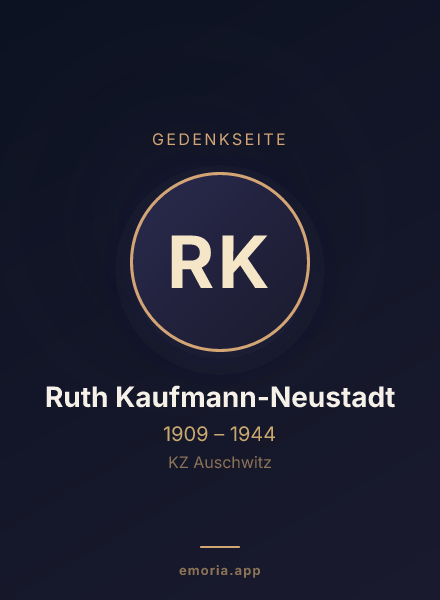 Gedenkportrait von Ruth Kaufmann-Neustadt