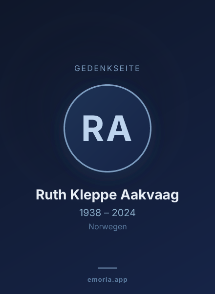 Gedenkportrait von Ruth Kleppe Aakvaag