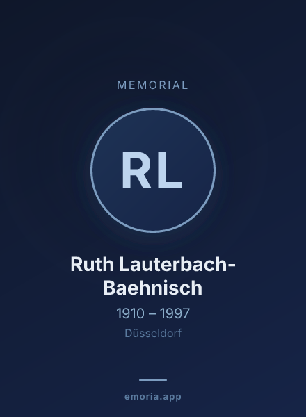 Memorial portrait of Ruth Lauterbach-Baehnisch