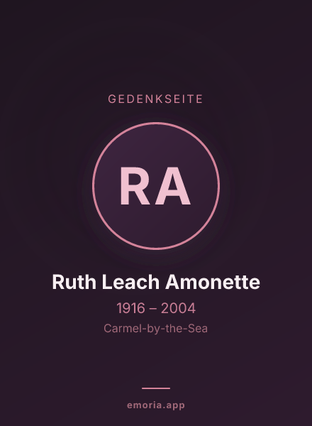 Gedenkportrait von Ruth Leach Amonette