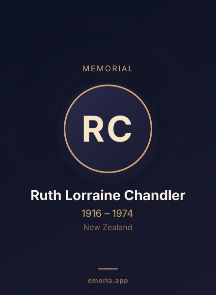 Memorial portrait of Ruth Lorraine Chandler