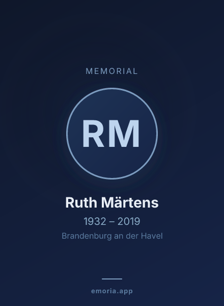 Memorial portrait of Ruth Märtens