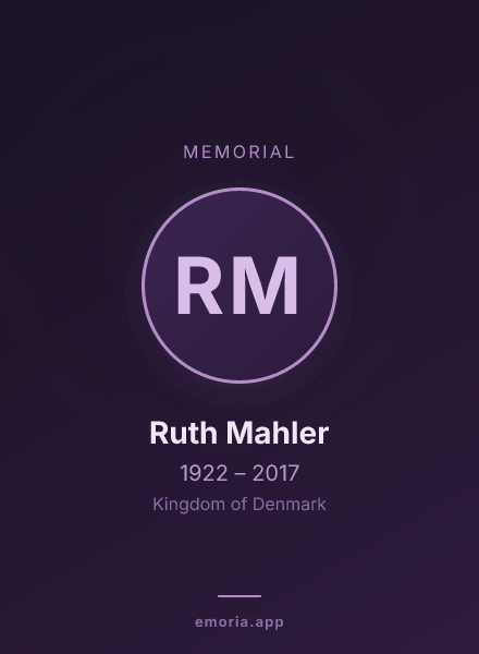 Memorial portrait of Ruth Mahler