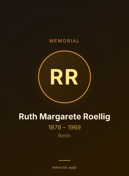 Memorial portrait of Ruth Margarete Roellig