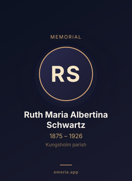 Memorial portrait of Ruth Maria Albertina Schwartz
