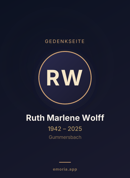 Gedenkportrait von Ruth Marlene Wolff