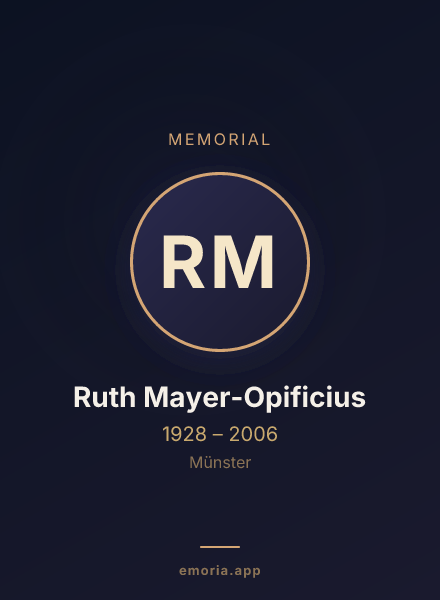 Memorial portrait of Ruth Mayer-Opificius