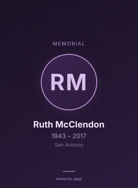 Memorial portrait of Ruth McClendon