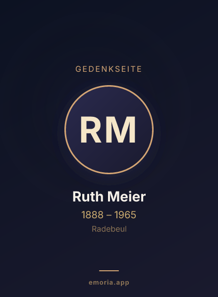 Gedenkportrait von Ruth Meier