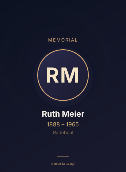 Memorial portrait of Ruth Meier